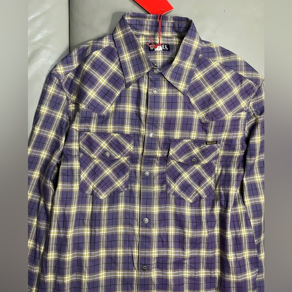 NWT - Diesel Men's Western Check Shirt - Size M - Picture 7 of 13